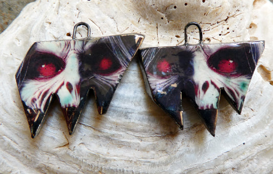 Ceramic Witch Decal Earring Charms#10