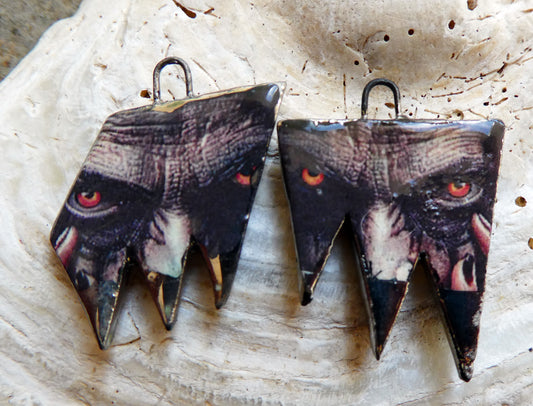 Ceramic Witch Decal Earring Charms#11