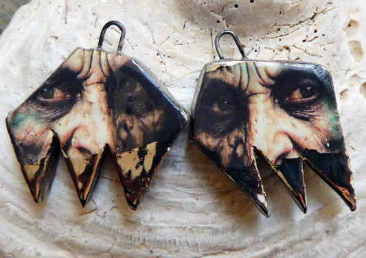 Ceramic Witch Decal Earring Charms#12