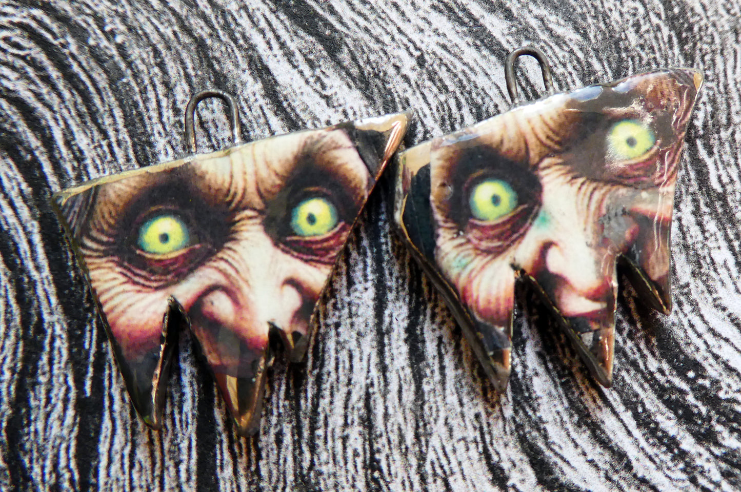 Ceramic Witch Decal Earring Charms#13