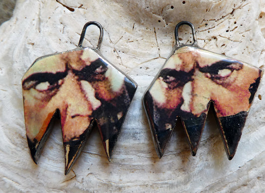 Ceramic Terror Decal Earring Charms#6