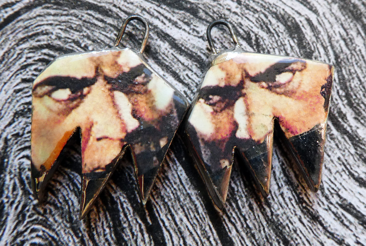 Ceramic Terror Decal Earring Charms#6