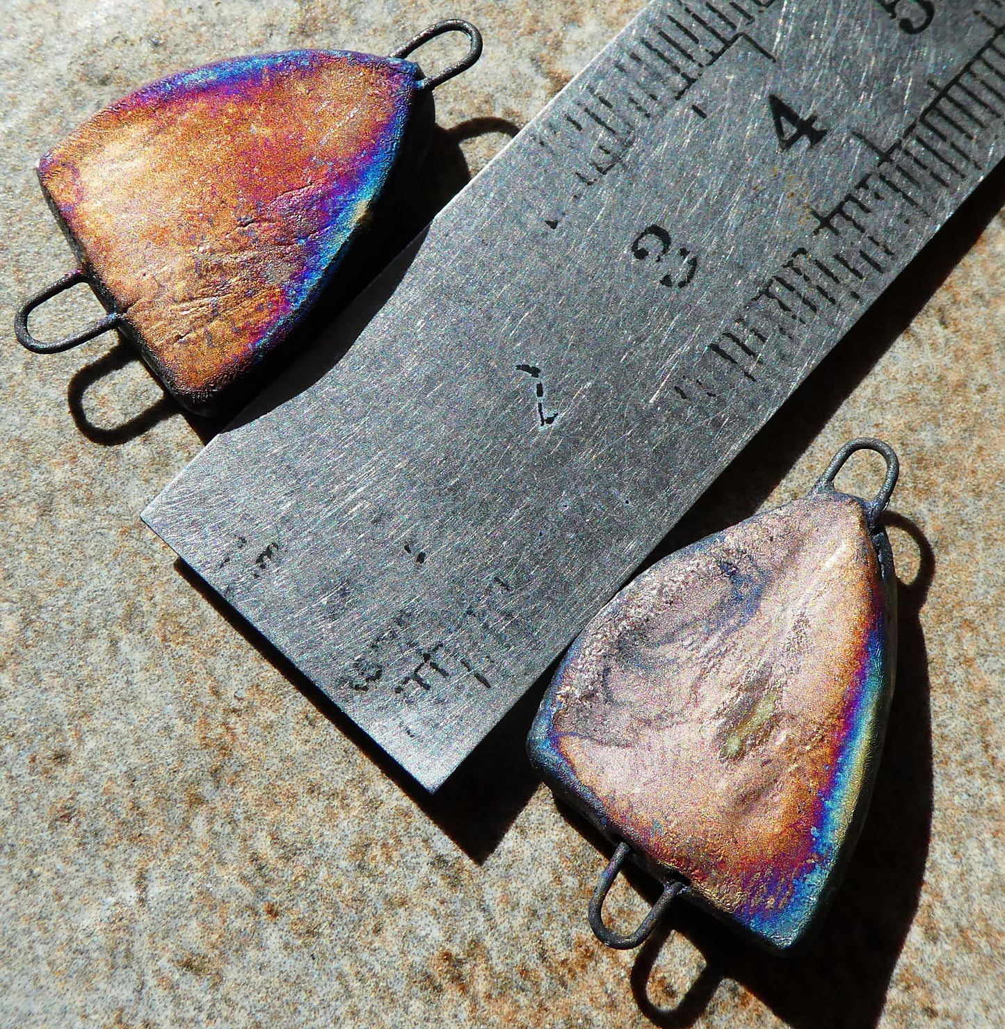 Ceramic Candle Arch Earring Connectors - Red