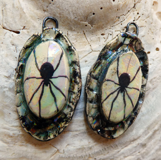 Ceramic Spooky Spider Charms #1