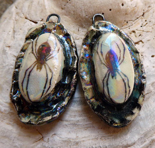 Ceramic Spooky Spider Charms #2