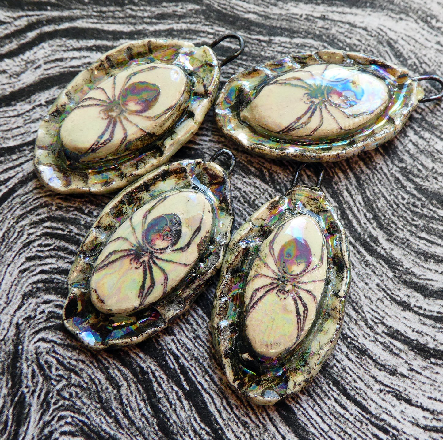 Ceramic Spooky Spider Charms #3