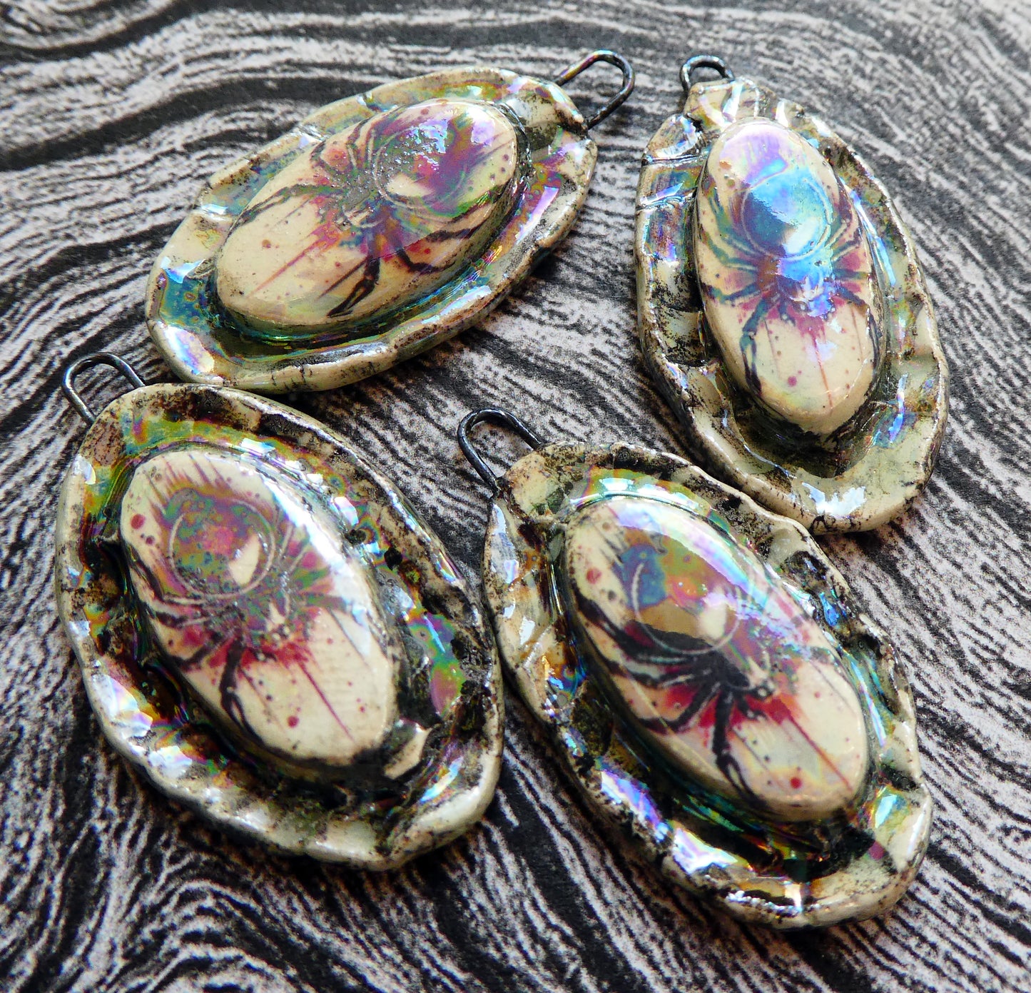 Ceramic Spooky Spider Charms #4