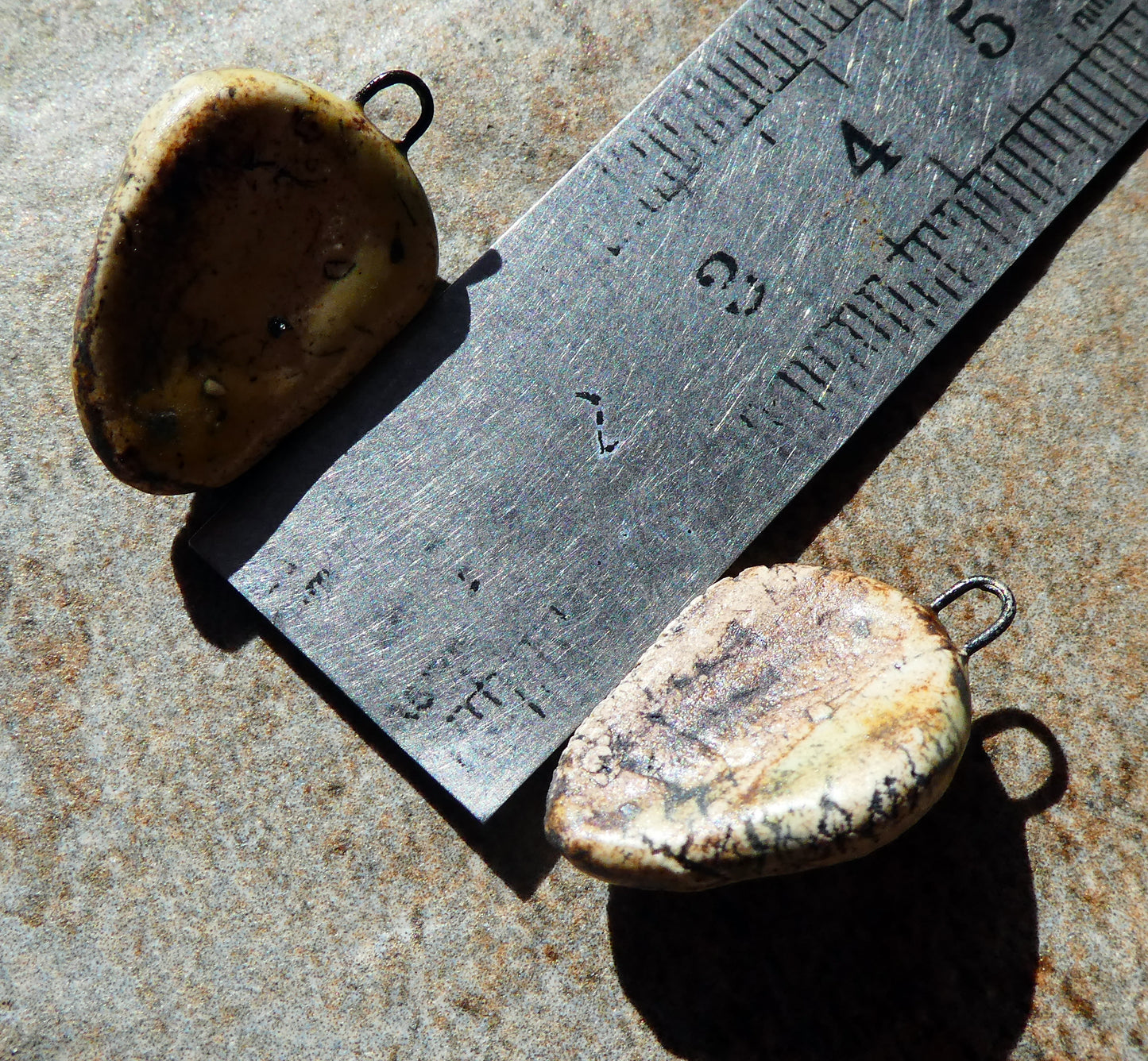 Ceramic Voodoo Stapled Head Charms #5