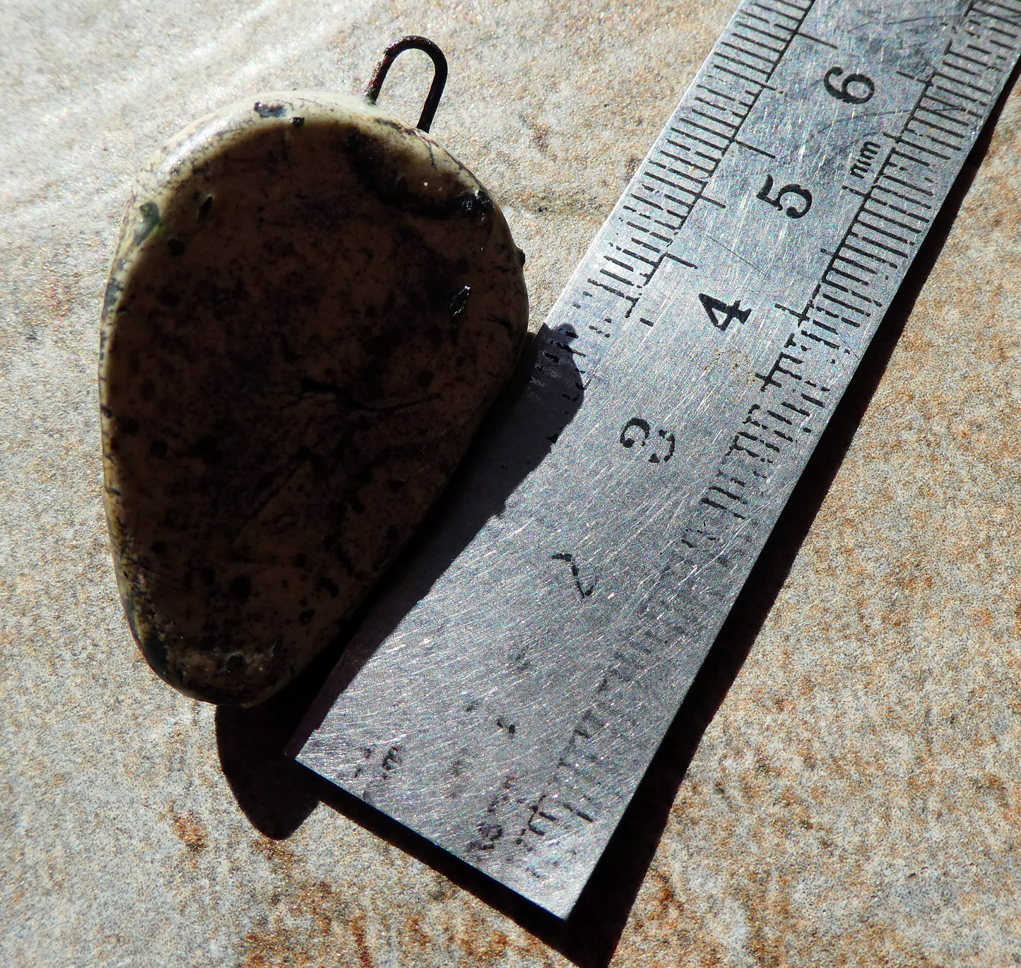 Ceramic Voodoo Stapled Head Pendant #6