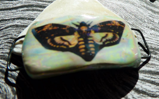 Ceramic Deathshead Moth Decal Bracelet Focal#1