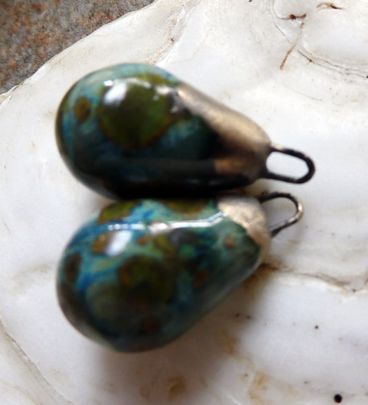 Ceramic Drops Earring Charms - Mystic Jade