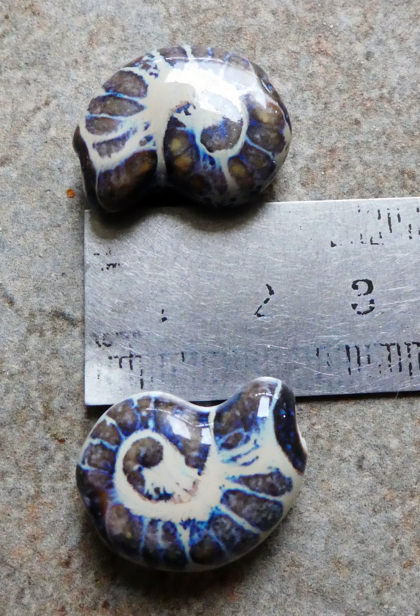 Ceramic Nautilus Beads