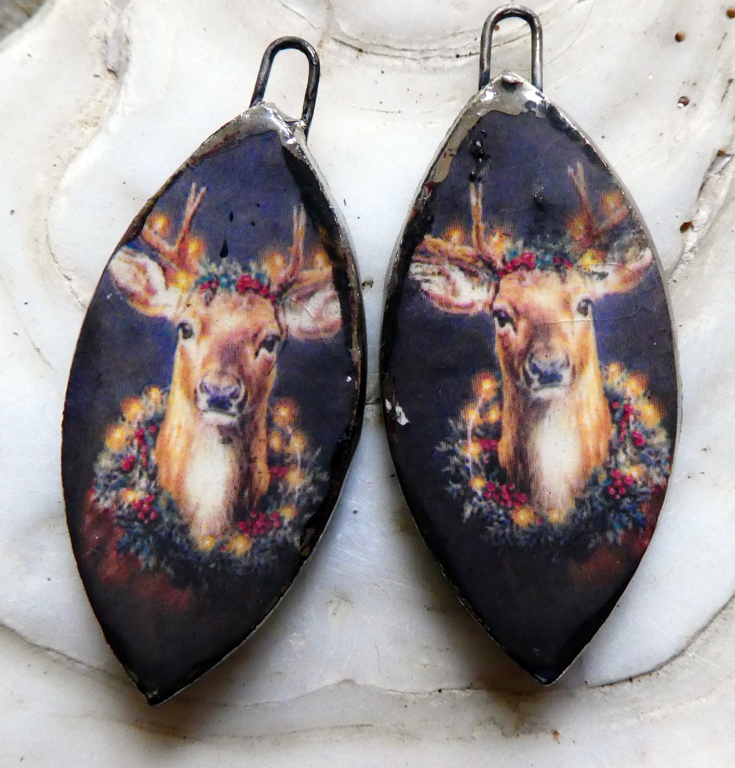 Ceramic Reindeer Decal Charms #1