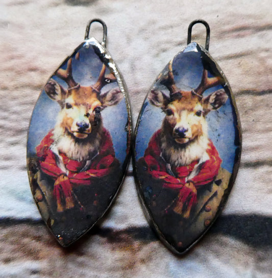 Ceramic Reindeer Decal Charms #3