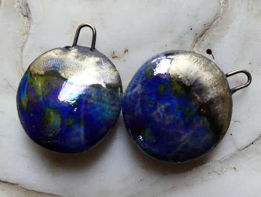 Ceramic Lustrous Disc Drops - Starry Night