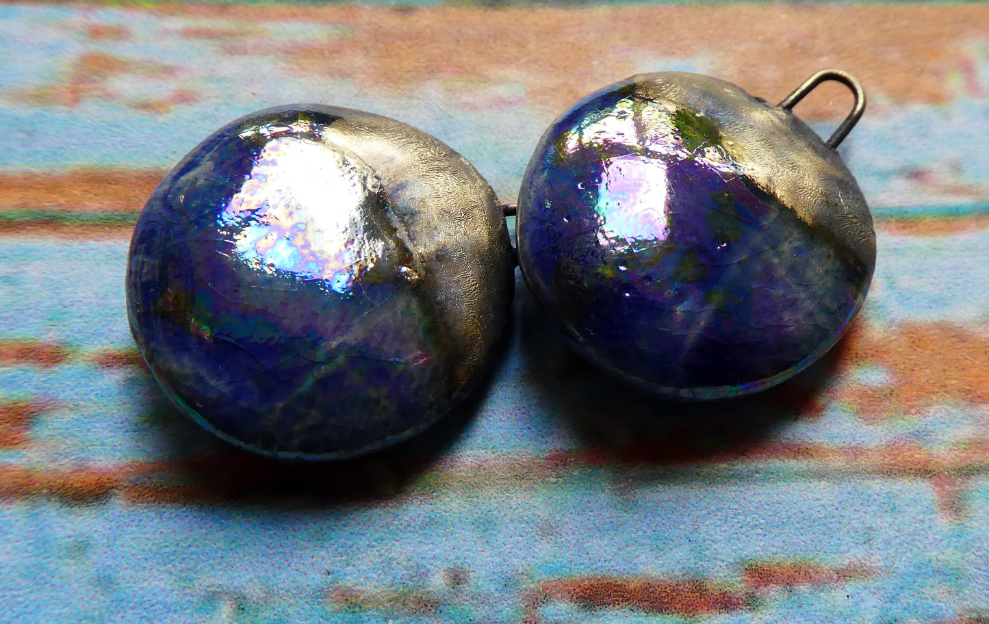 Ceramic Lustrous Disc Drops - Starry Night