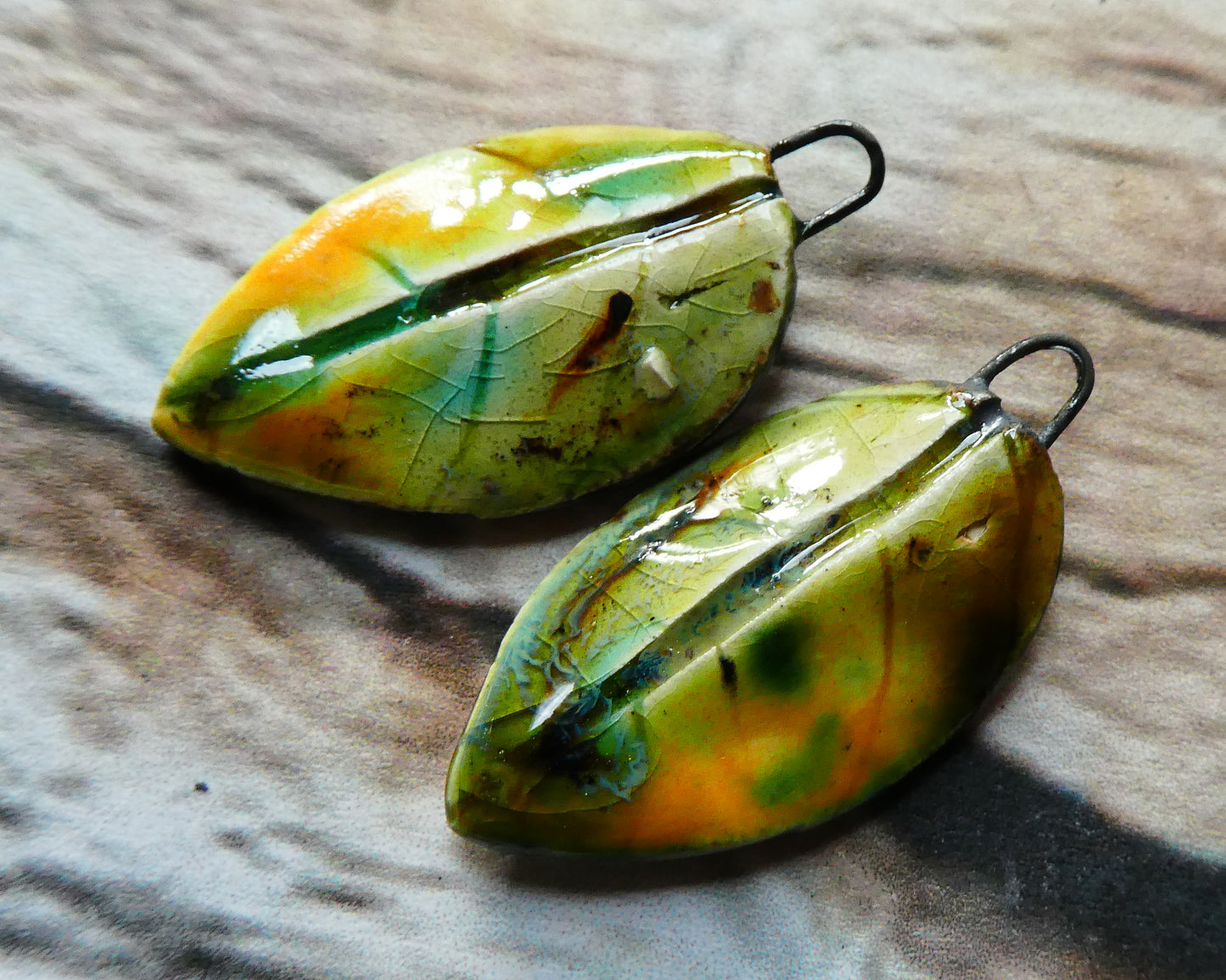 Ceramic Super Slim Autumn Leaf Charms #13