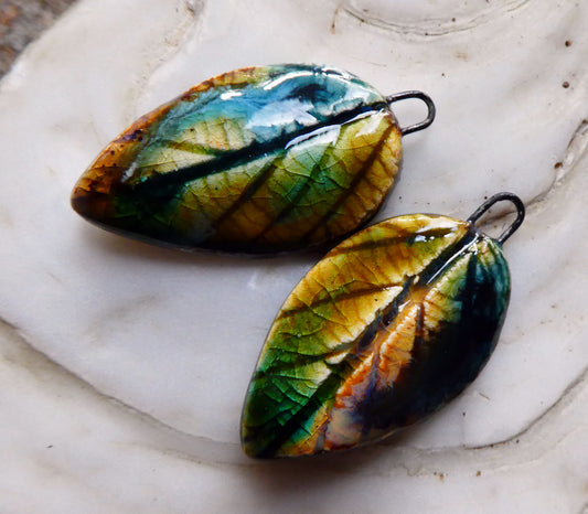 Ceramic Super Slim Autumn Leaf Charms #14
