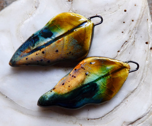 Ceramic Super Slim Autumn Leaf Charms #18