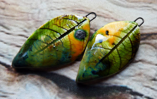 Ceramic Super Slim Autumn Leaf Charms #21