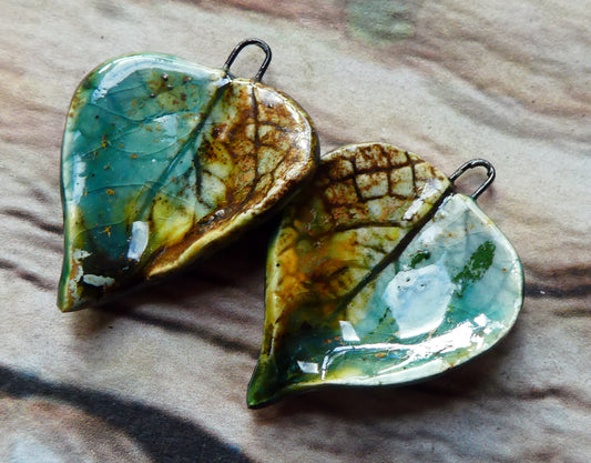 Ceramic Super Slim Autumn Leaf Charms #22