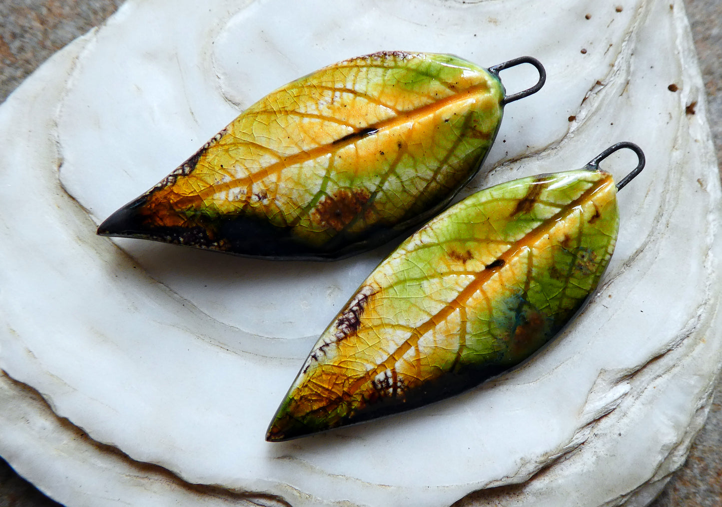 Ceramic Super Slim Autumn Leaf Charms #26