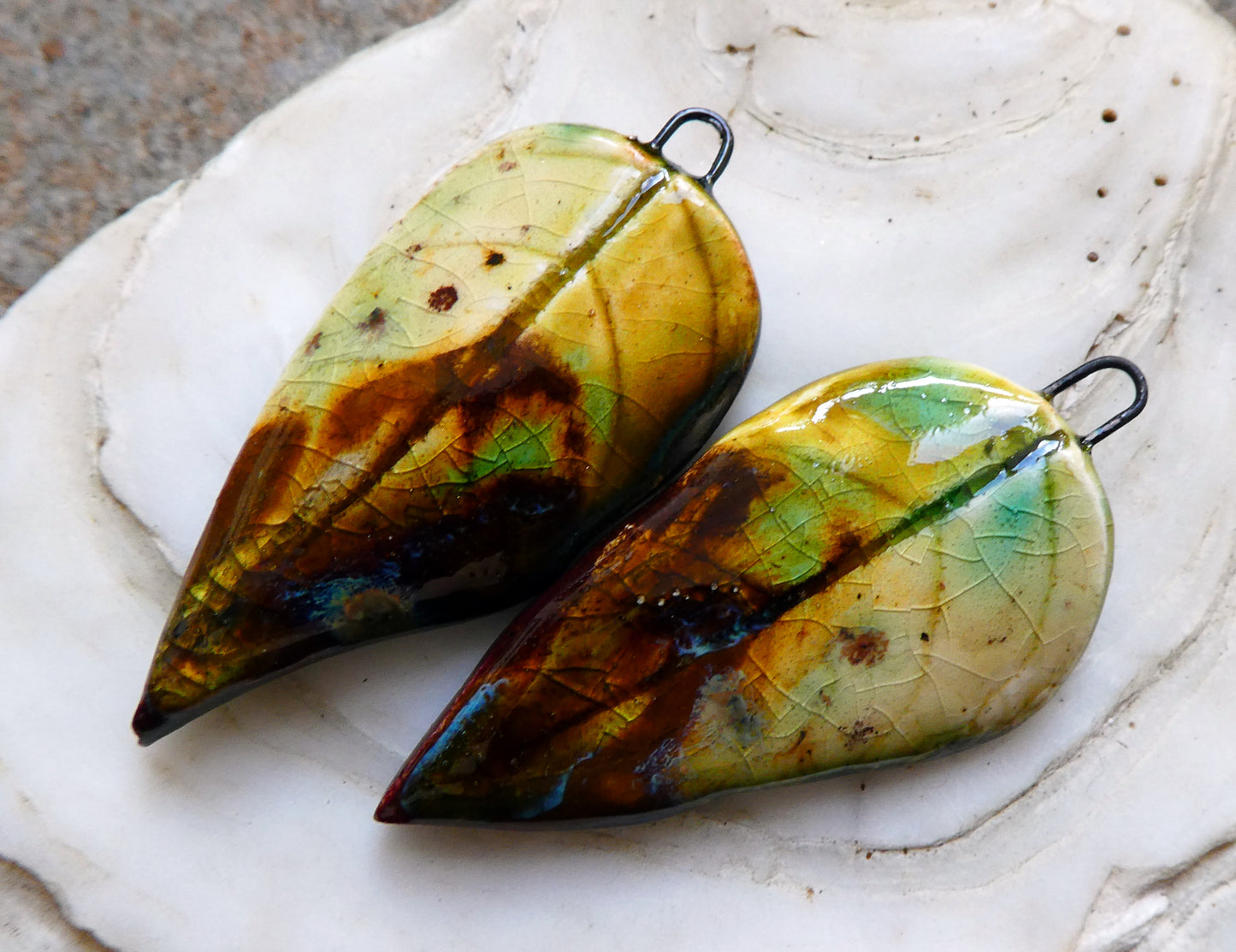 Ceramic Super Slim Autumn Leaf Charms #31