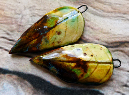 Ceramic Super Slim Autumn Leaf Charms #31