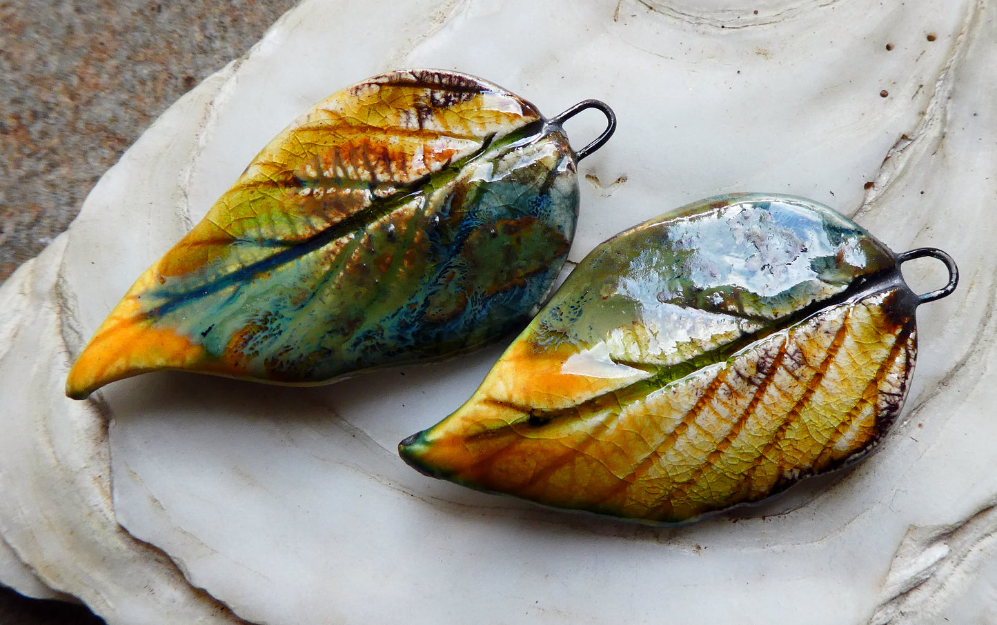 Ceramic Super Slim Autumn Leaf Charms #32