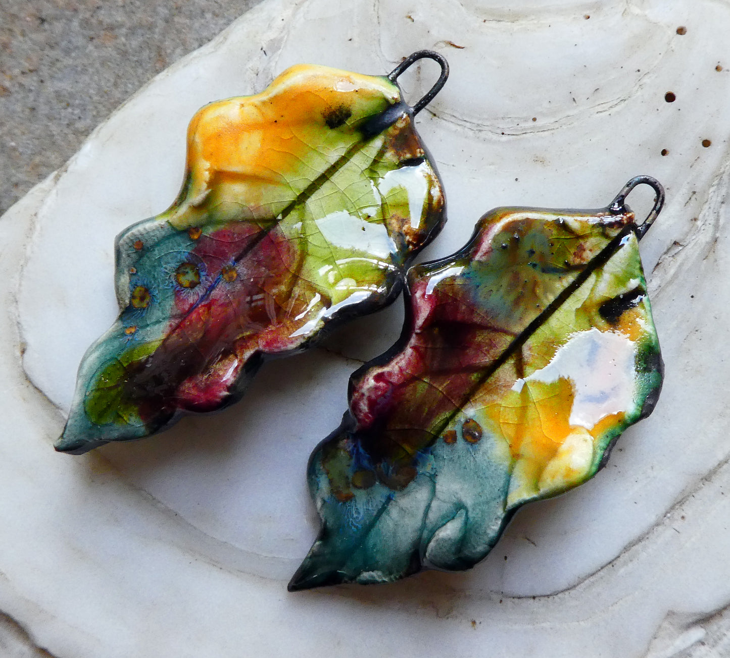 Ceramic Super Slim Autumn Leaf Charms #36