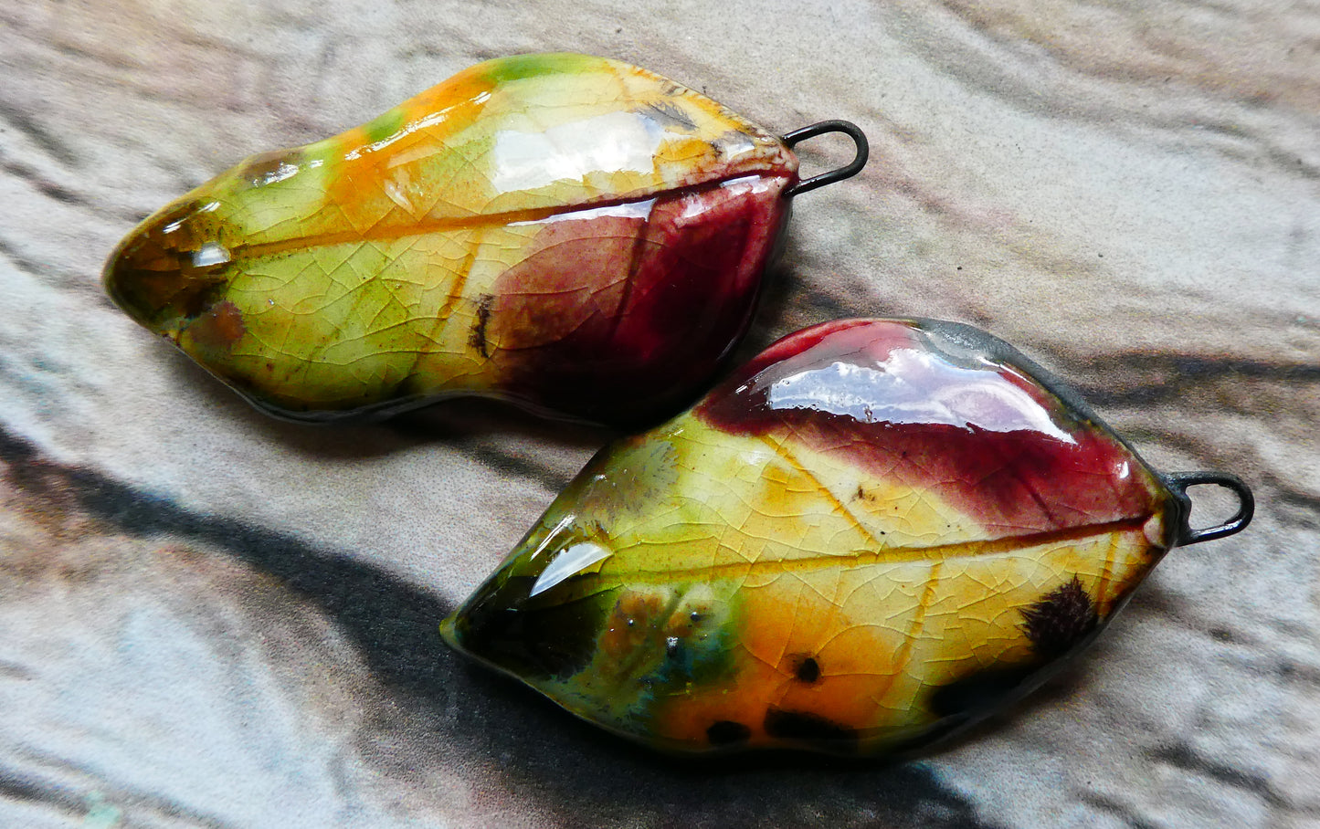 Ceramic Super Slim Autumn Leaf Charms #37
