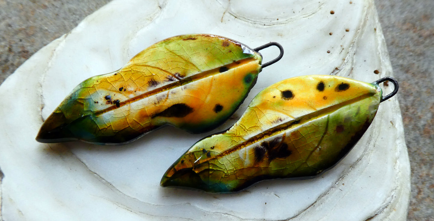 Ceramic Super Slim Autumn Leaf Charms #39