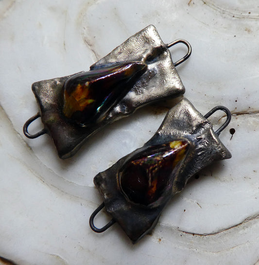 Ceramic Lustrous Little Gem Tablet Connectors - Dune