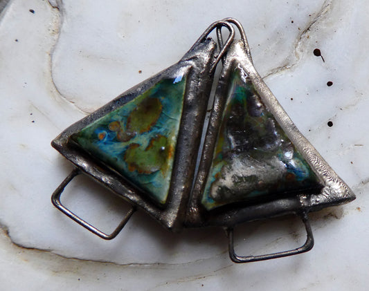 Ceramic Moulded Christmas Tree Connectors - Mystic Jade