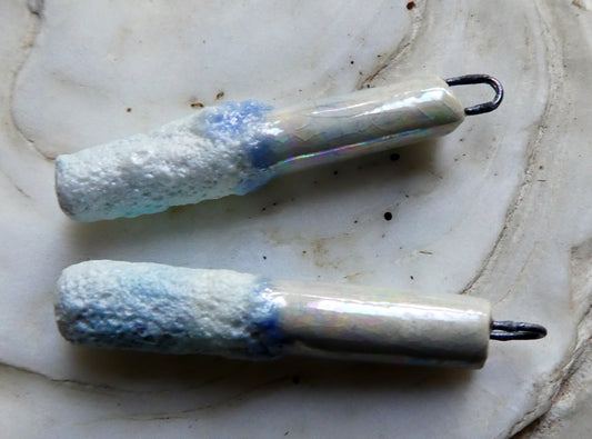 Ceramic Lustrous Snow and Ice Sticks -Moonscape Crackle