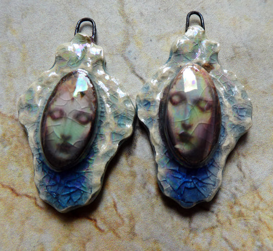 Ceramic Filligree Goddess Charms #2