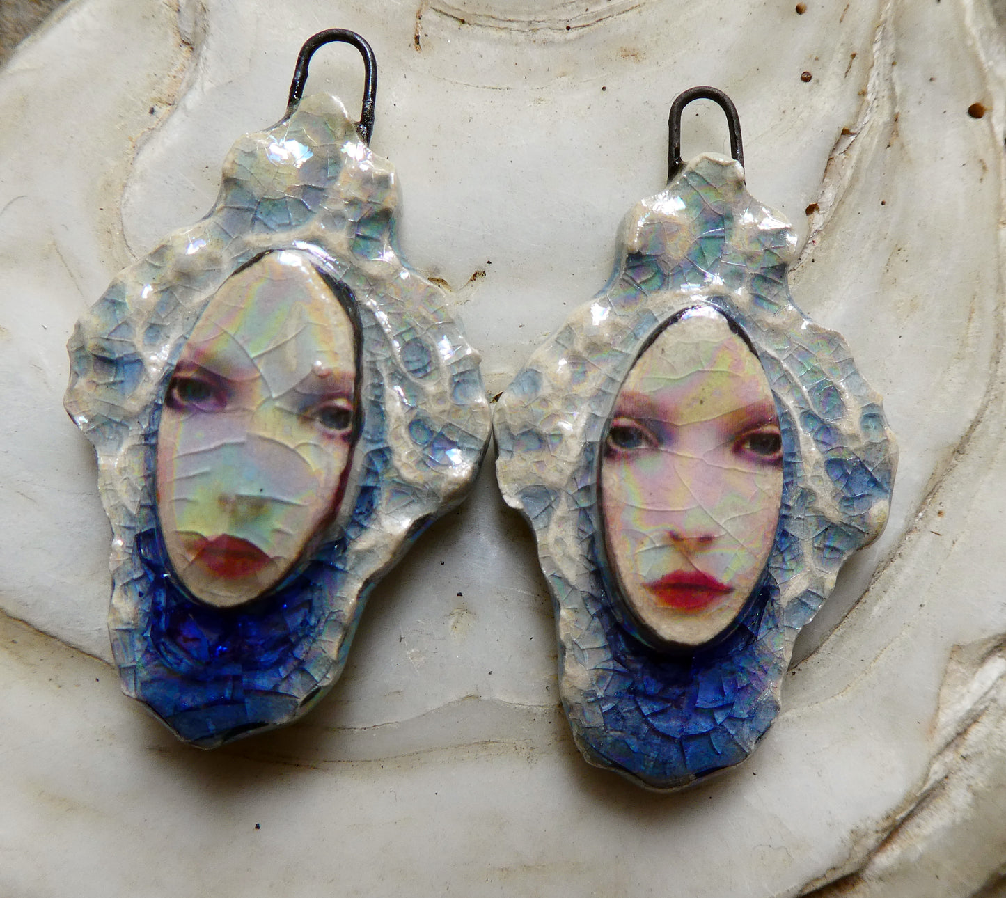 Ceramic Filligree Goddess Charms #4