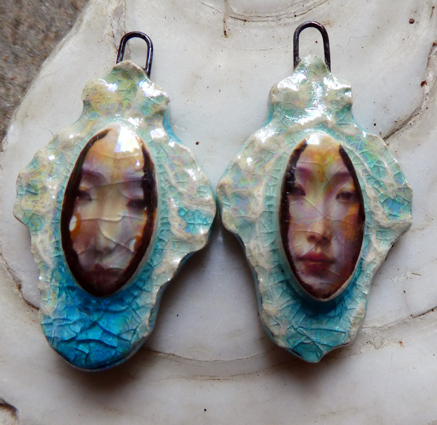 Ceramic Filligree Goddess Charms #5