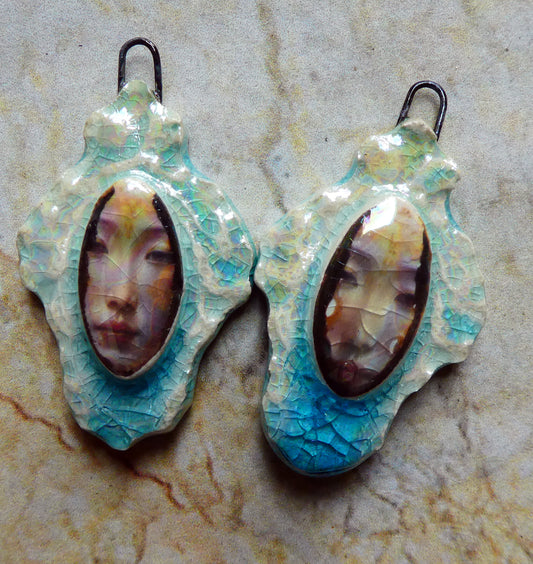 Ceramic Filligree Goddess Charms #5