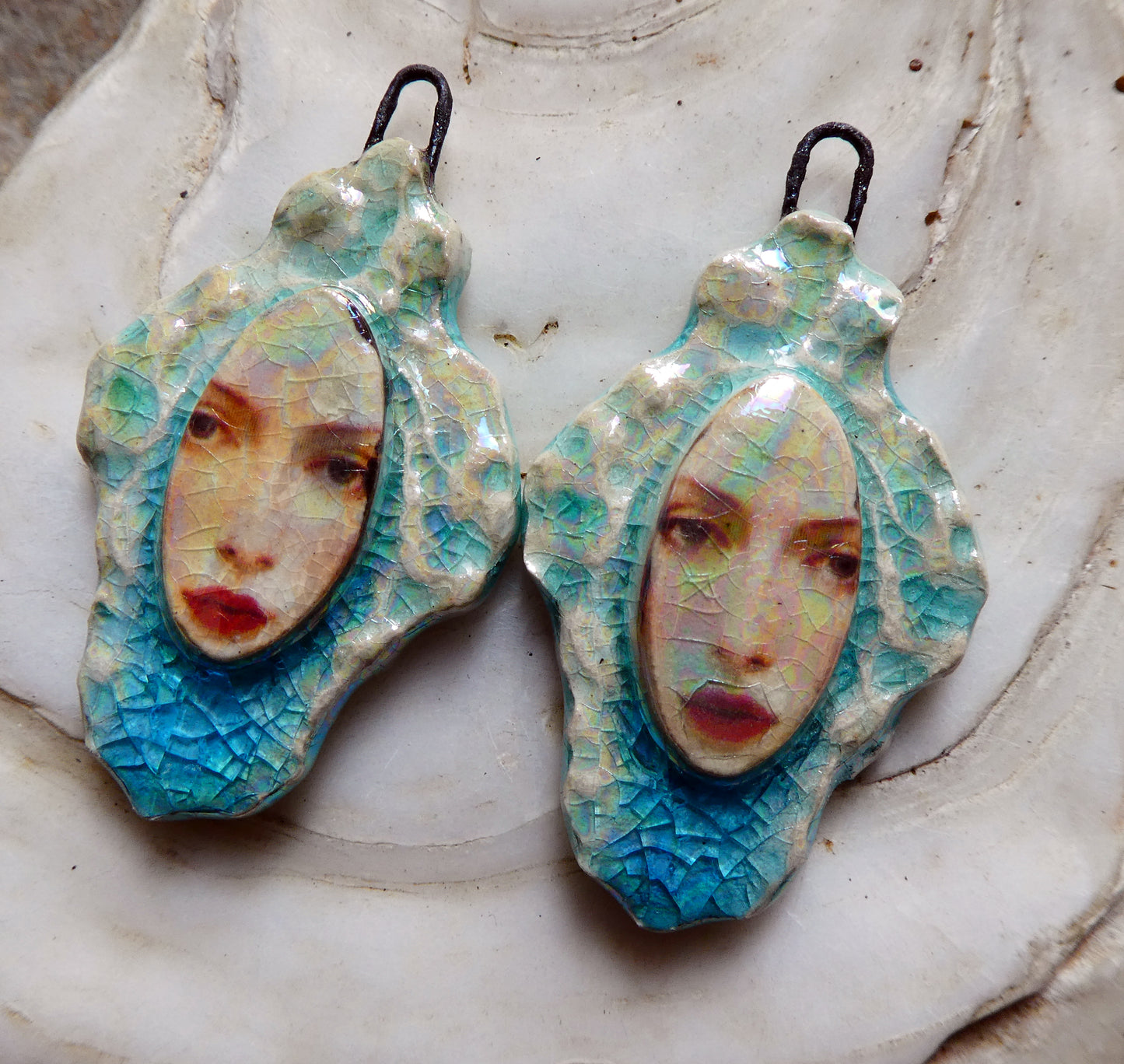 Ceramic Filligree Goddess Charms #9