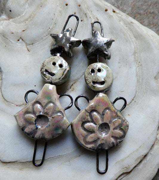 Ceramic Lustrous Simple Souls Christmas Fairy Connectors -Morganite