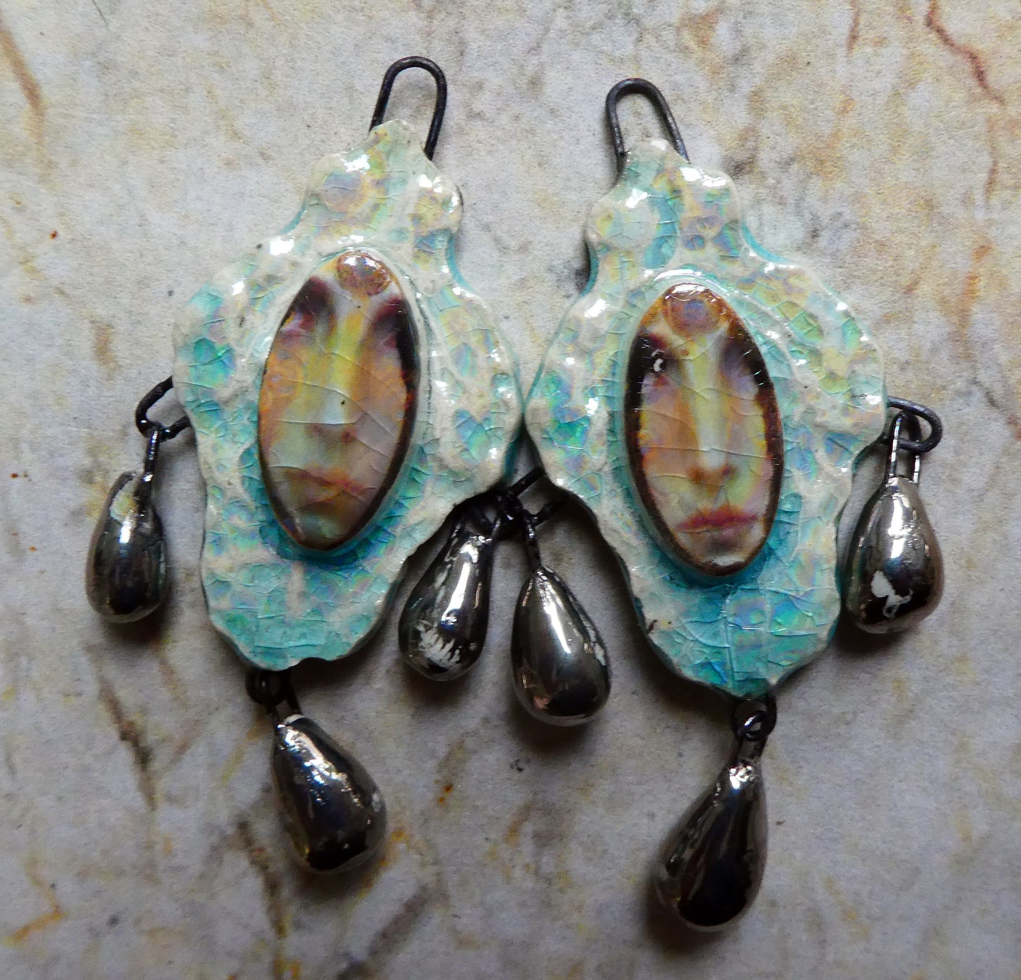 Ceramic Filligree Goddess Dangle Charms #1