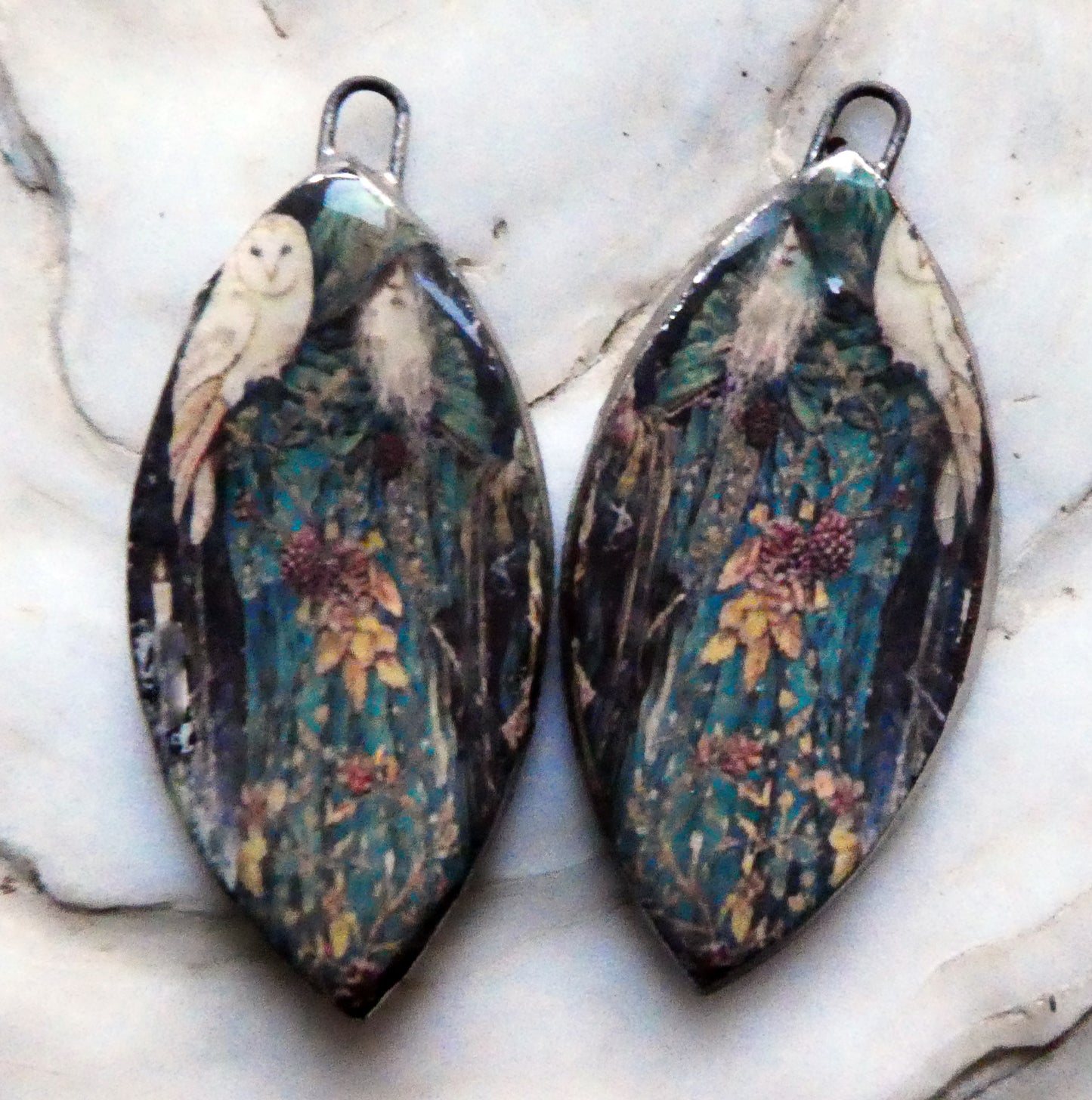 Ceramic Wintery Decal Charms #4