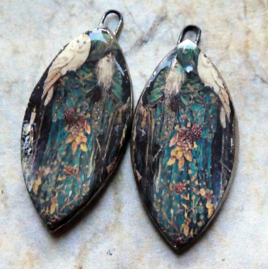 Ceramic Wintery Decal Charms #4