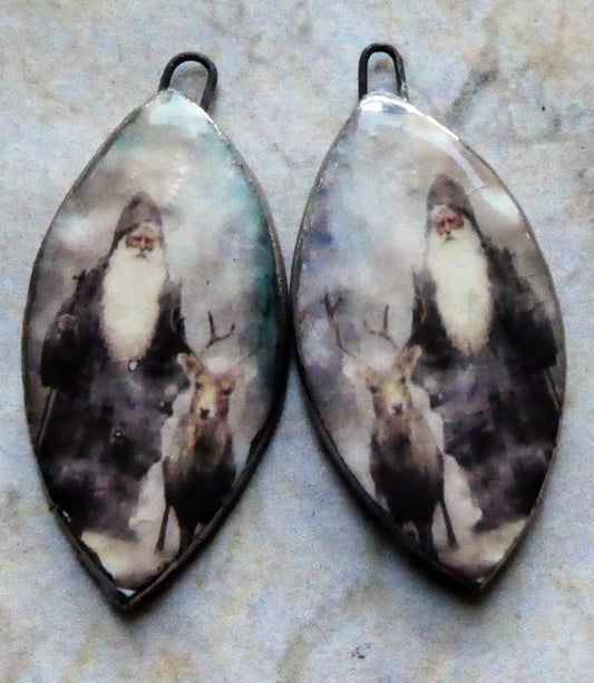 Ceramic Wintery Decal Charms #5