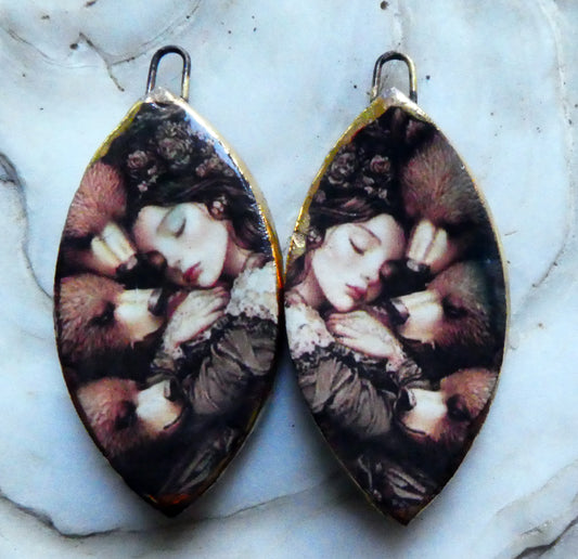 Ceramic Fairy Tale Decal Charms #4