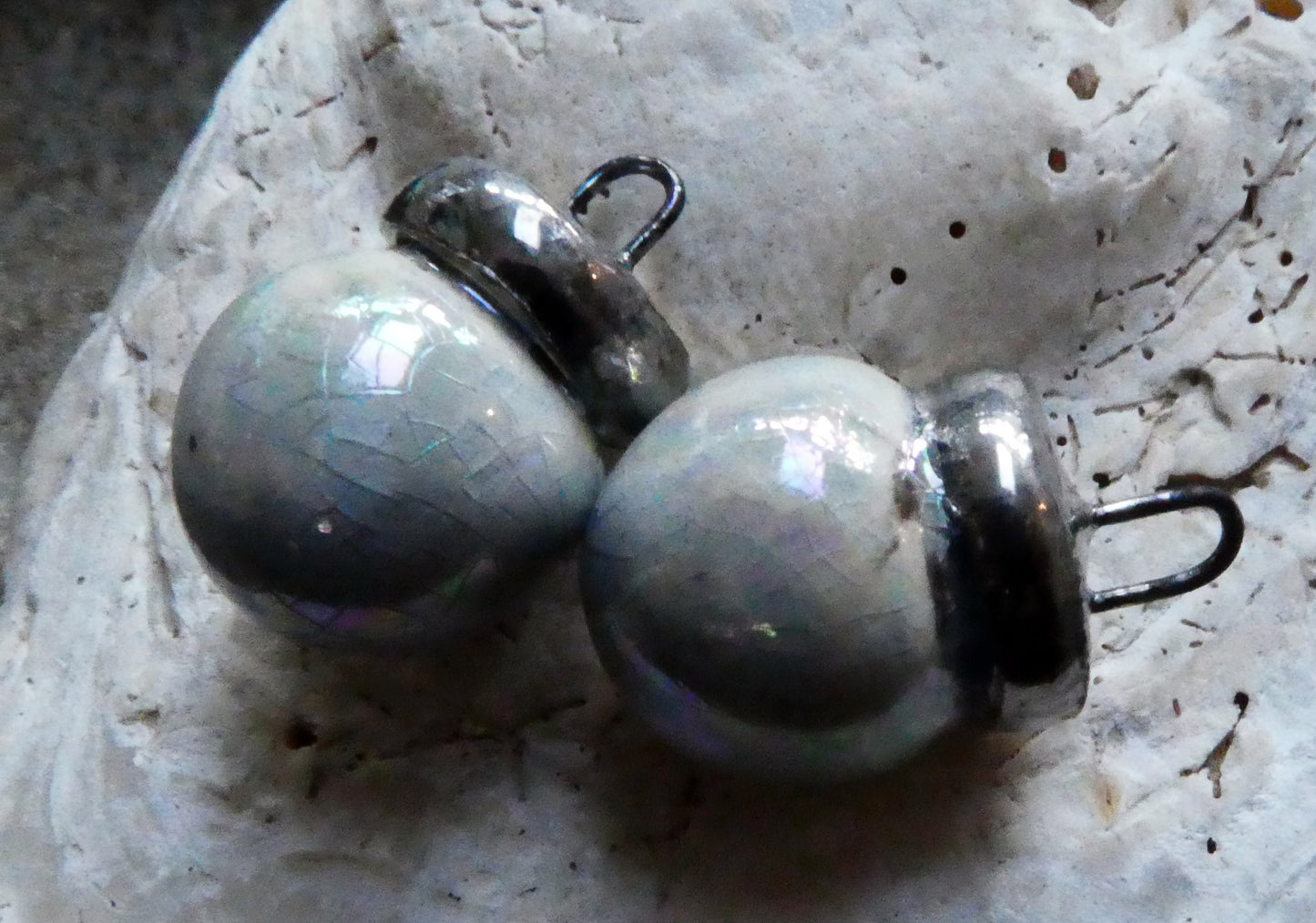 Ceramic Bauble Charms - Moonscape Crackle