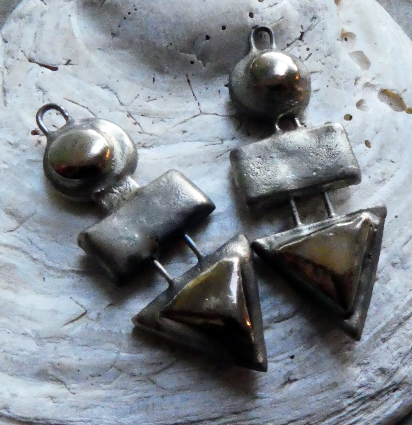 Ceramic Mixed Shape Stack Charms -Gold