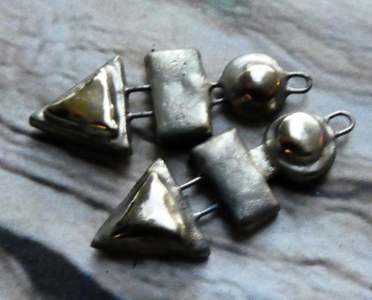 Ceramic Mixed Shape Stack Charms -Gold