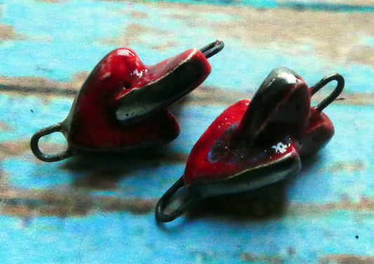 Ceramic Interconnected Hearts Connectors-Ladybird